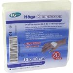 HOEGA KOMPRESSEN UNSTERIL DIN61630 10x10CM 8-FACH, 20 ST