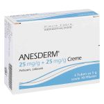 Anesderm 25 mg/g + 25 mg/g Creme + 10 Pflaster (5X5 g)