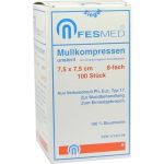 MULLKOMPRESSEN UNSTERIL 7.5X7.5 ES 8F, 100 ST