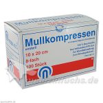 MULLKOMPRESSEN UNSTERIL 10X20 ES 8F, 100 ST