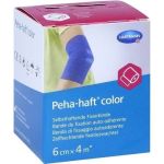 Peha-haft Color Fixierbinde latexfrei 6cmx4m blau, 1 ST