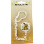 Schnullerkette Kunststoff mit Clip Löwe weiß, 1 ST