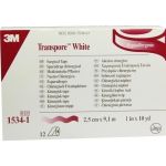 Transpore White 2.5cmX9.1m Rollenpflaster, 12 ST