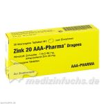 ZINK 20 AAA Pharma Dragees, 20 ST