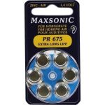 Batterie für Hörgeräte MAXSONIC PR 675, 6 ST